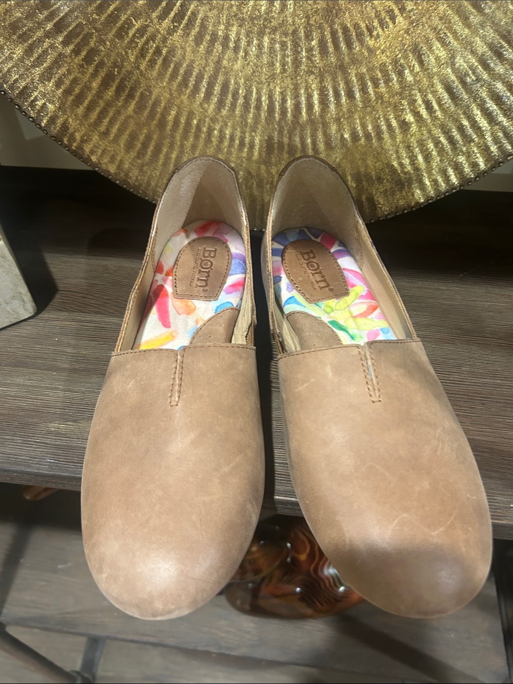 Born Women’s Light Brown Slip-On Loafers 8M